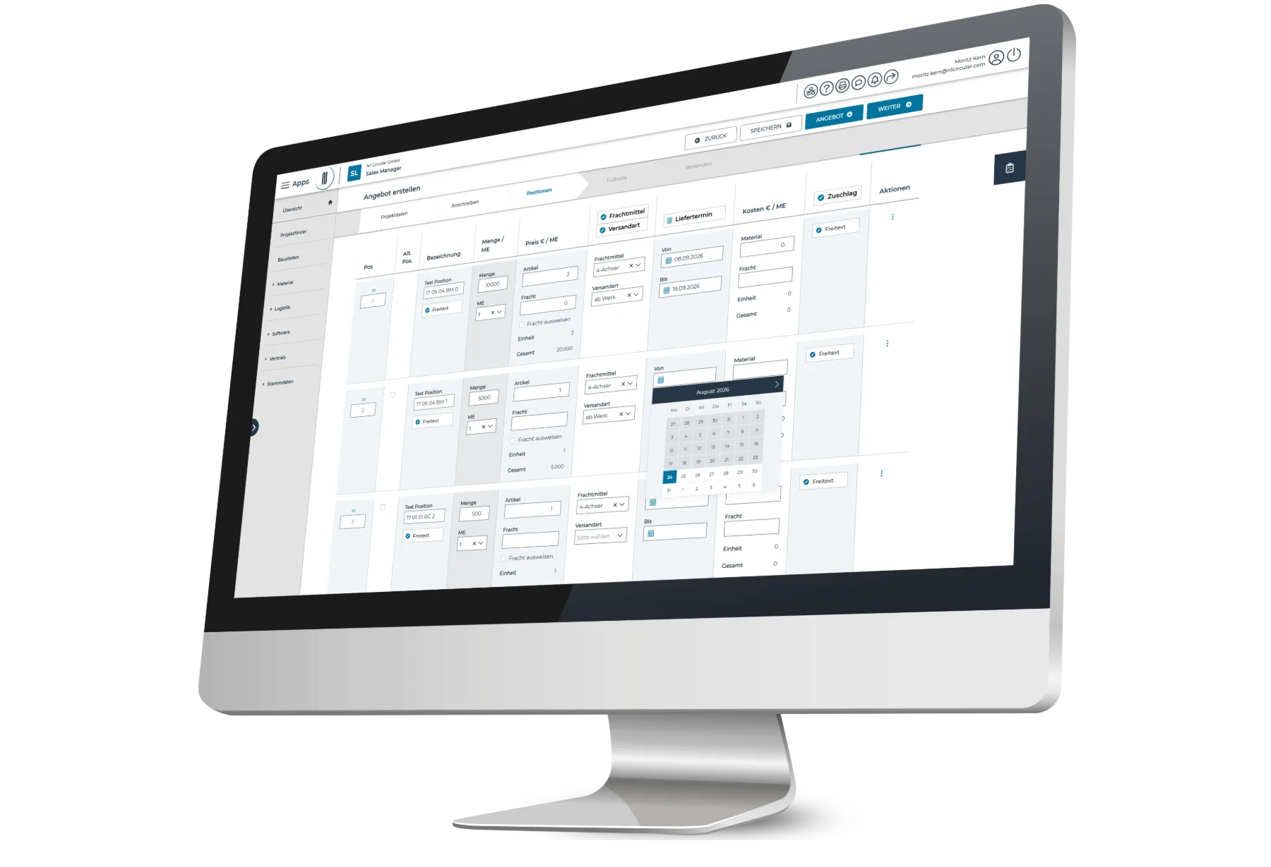Angebotserstellung in Sales Manager