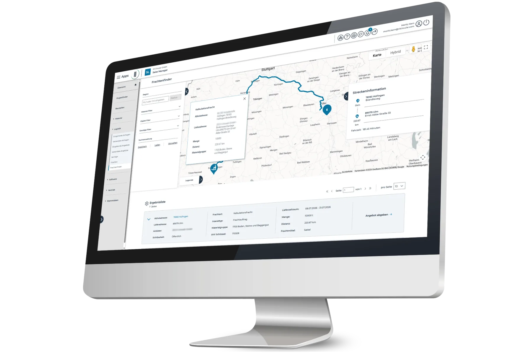 Frachtenfinder in Sales Manager